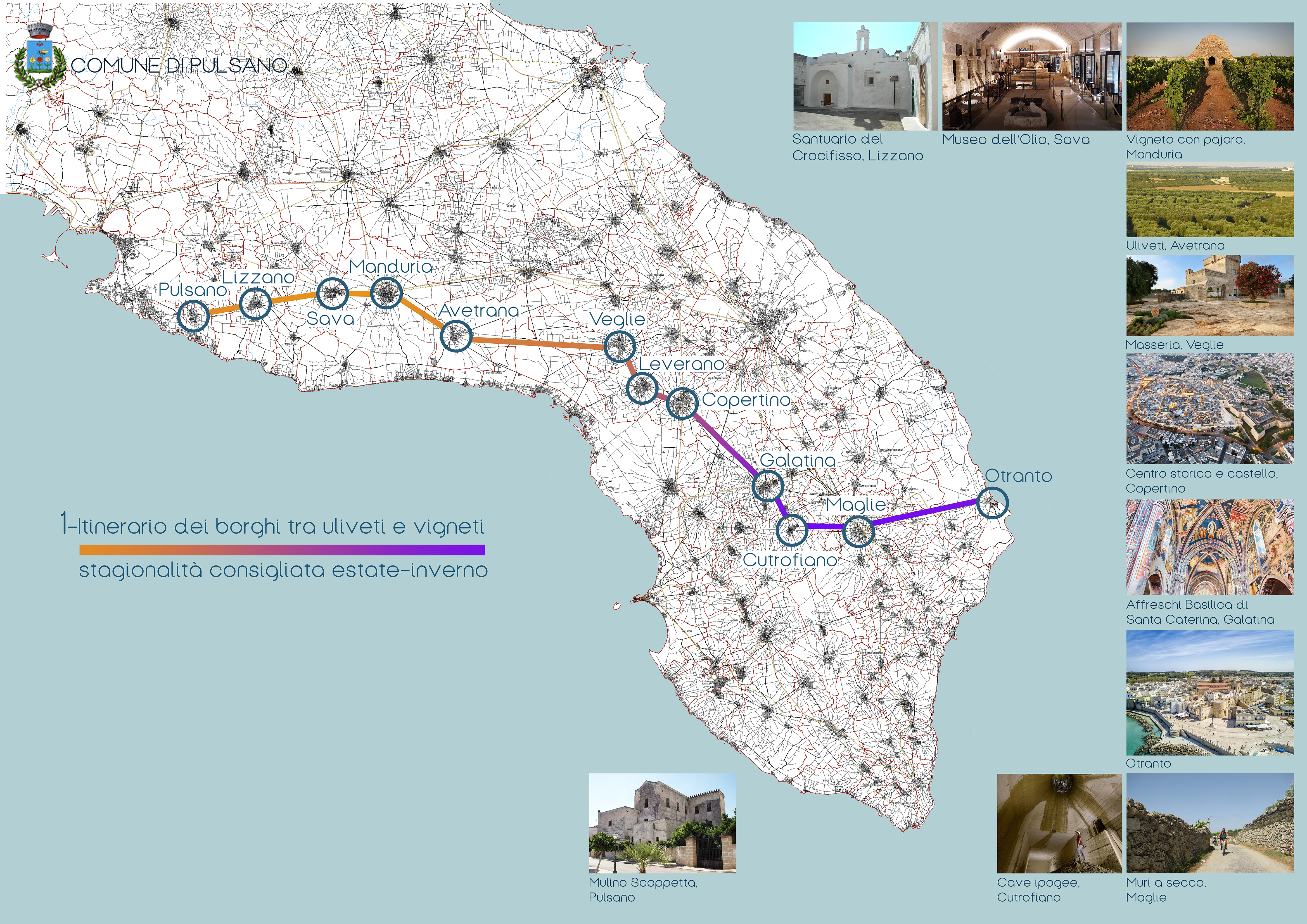 ITINERARY OF THE VILLAGES AMONG OLIVE GROVES AND VINEYARDS